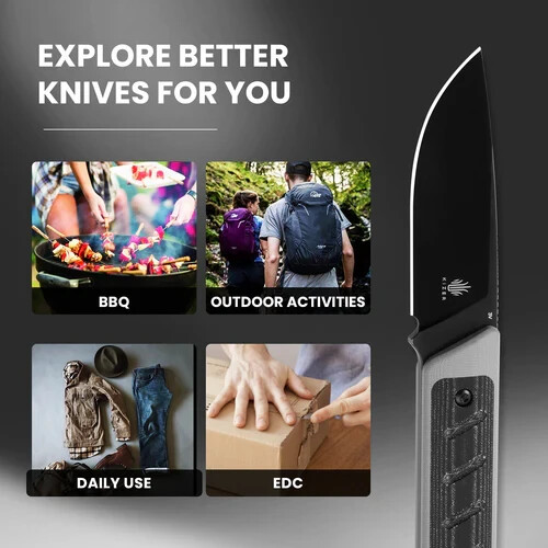 Kizer Knife Smolt 3V Fixed Blade G10+Micarta Handle 1063A1