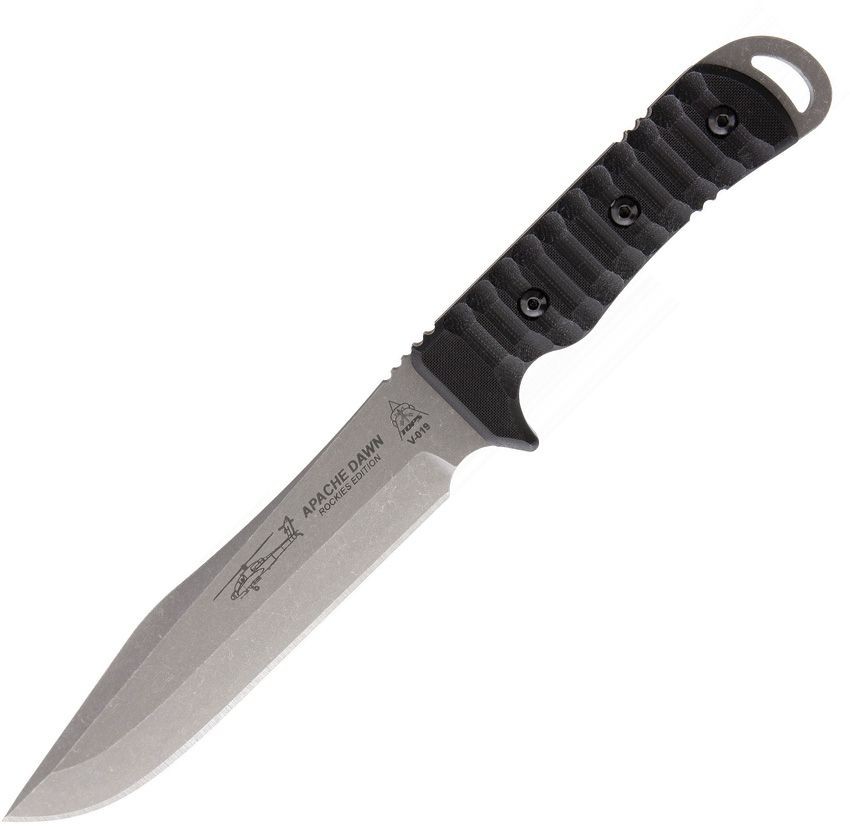 TOPS Apache Dawn Rockies Fixed Knife 1095HC Steel Full Blade G10 Handle- APAD-02