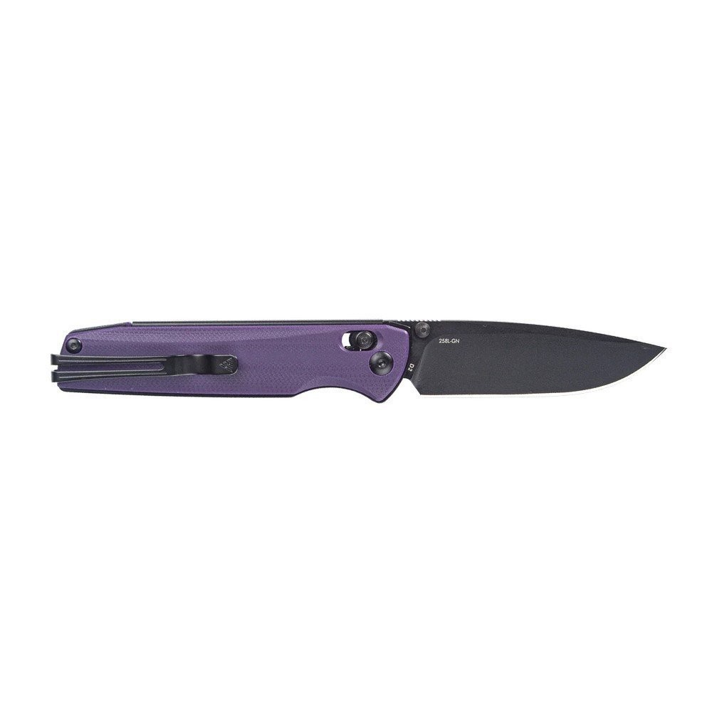 SRM Knives Ambi Lock Folding D2 Steel Blade Purple G10 Handle – 258L-GN