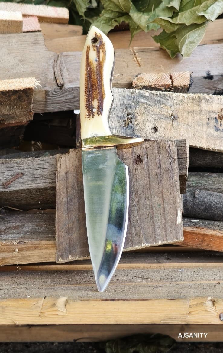 Custom Handmade Fixed Blade Skinner knife – Stag Handle Tactical Hunting EDC