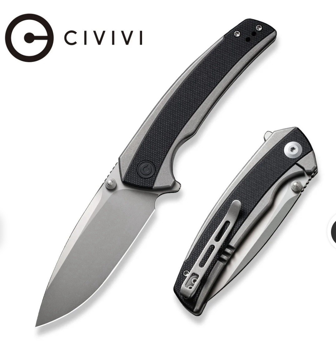 Civivi Teraxe NitroV Steel Bead Blast-Black G10 Handle Folding Knife – C20036-3