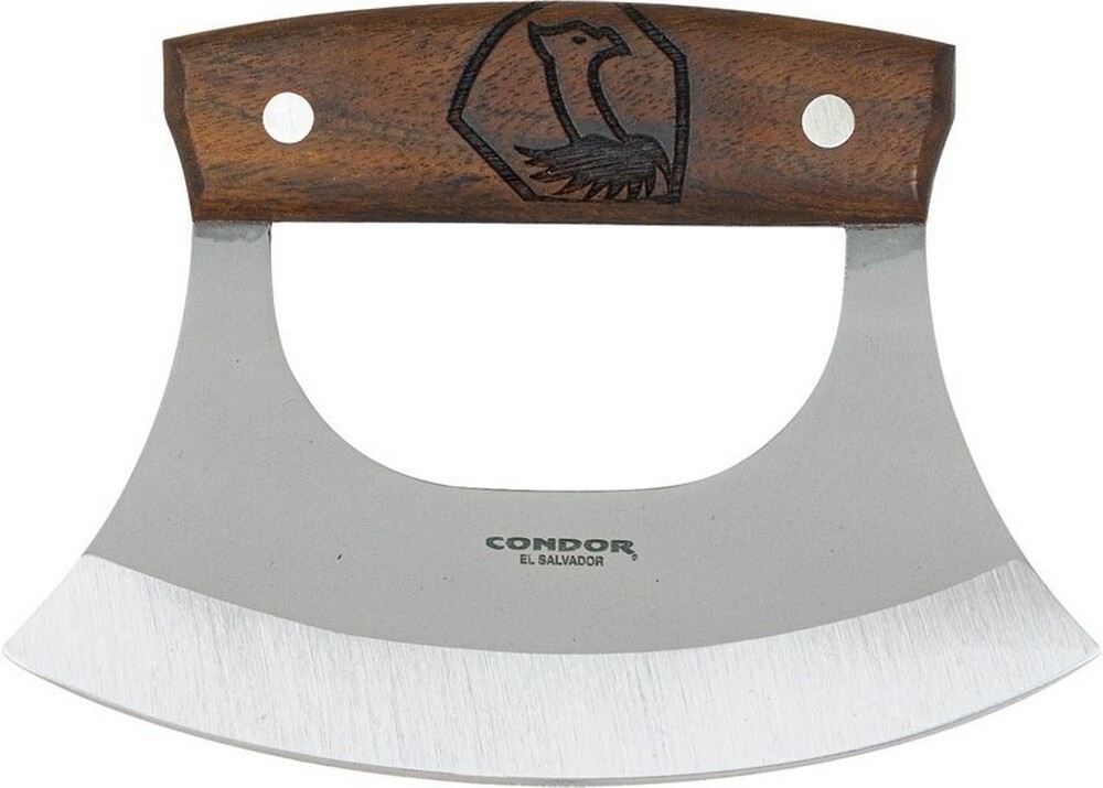 Condor Ulu Fixed Knife 1075 High Carbon Steel Blade Walnut Handle CTK5007-6.0HC