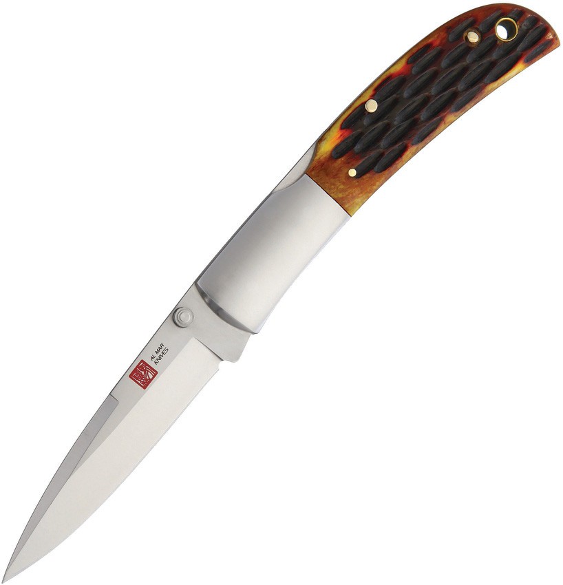 Al Mar Falcon AMK7004 3.13″ AUS-8 Steel Honey Bone Folding Lockback
