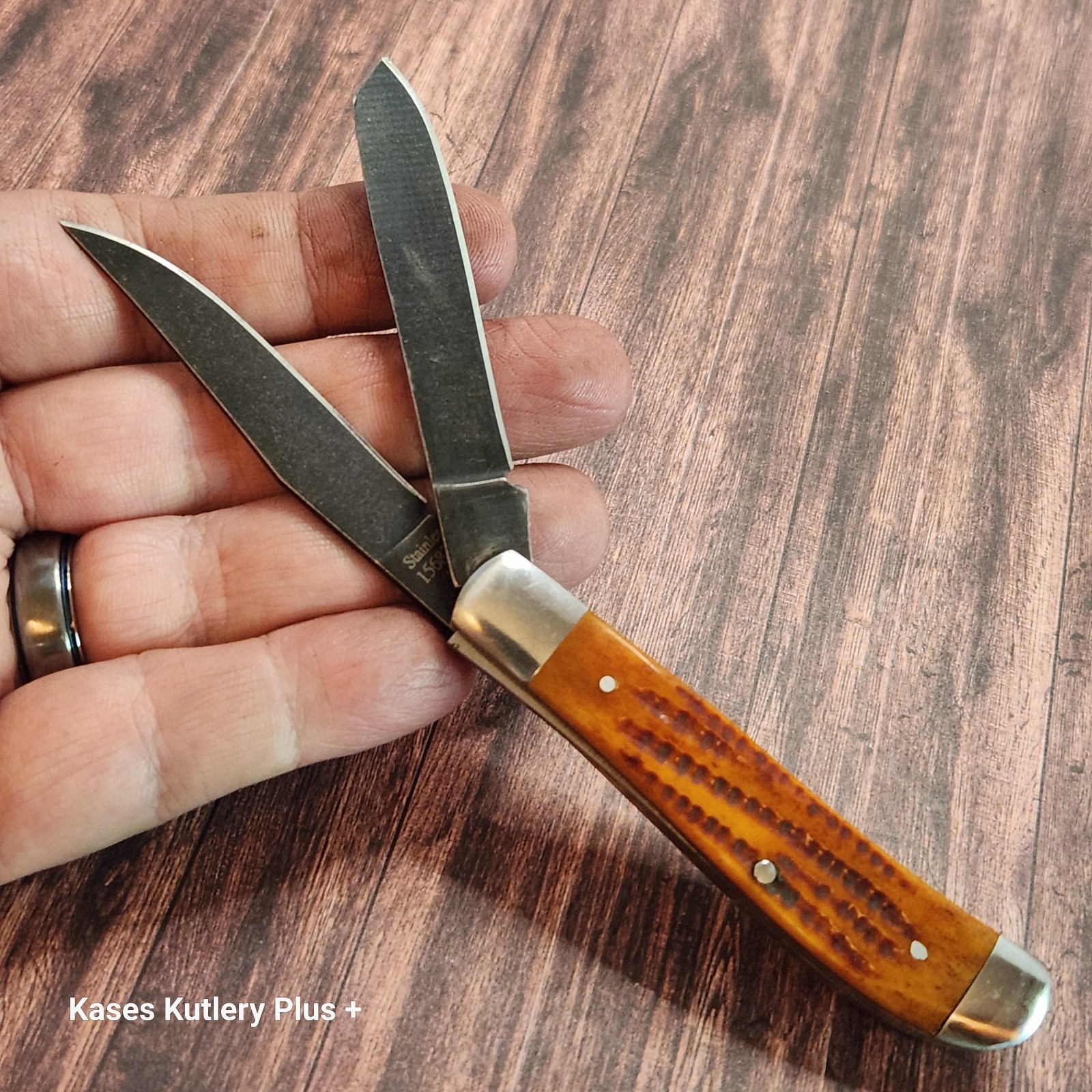 Remington Backwoods Trapper 3.5″ Closed Bone Handles Folding Pocket Knife