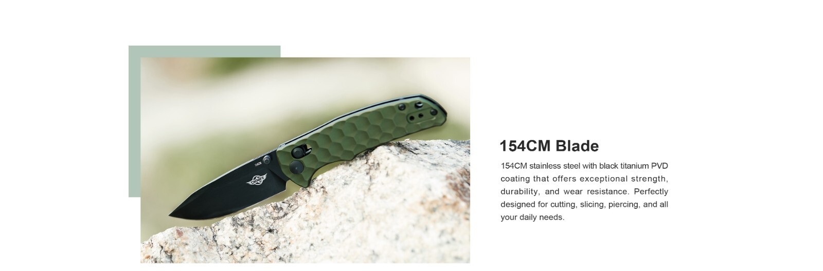 Olight Rubato 3 EDC Pocket Folding Knife, 154CM SS Blade, OD Green Handle