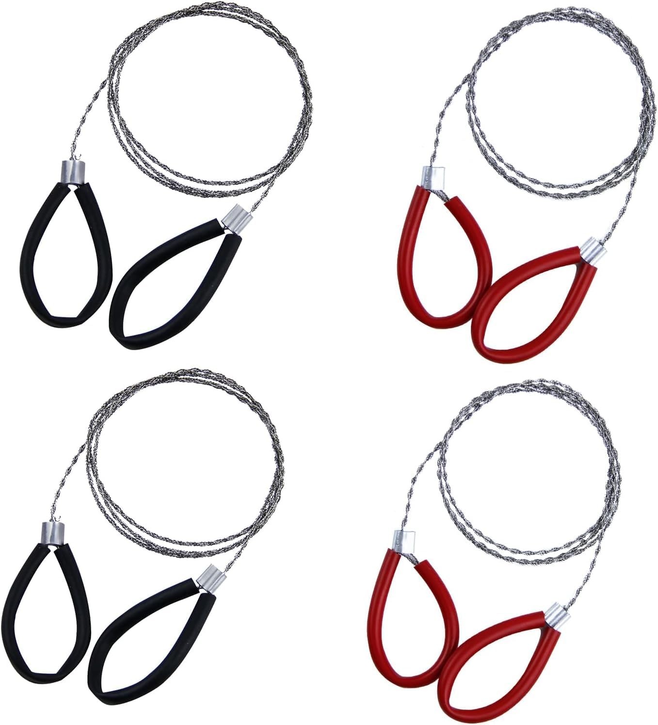 4 Pcs Stainless Steel Cable Saw, Metal ['Red', 'Black']