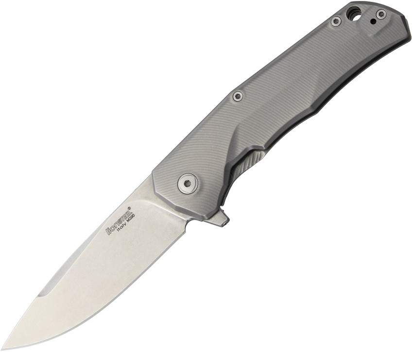 LionSTEEL TRE Titanium TRE BR 2.88″ M390 Gray Titanium Folding Knife