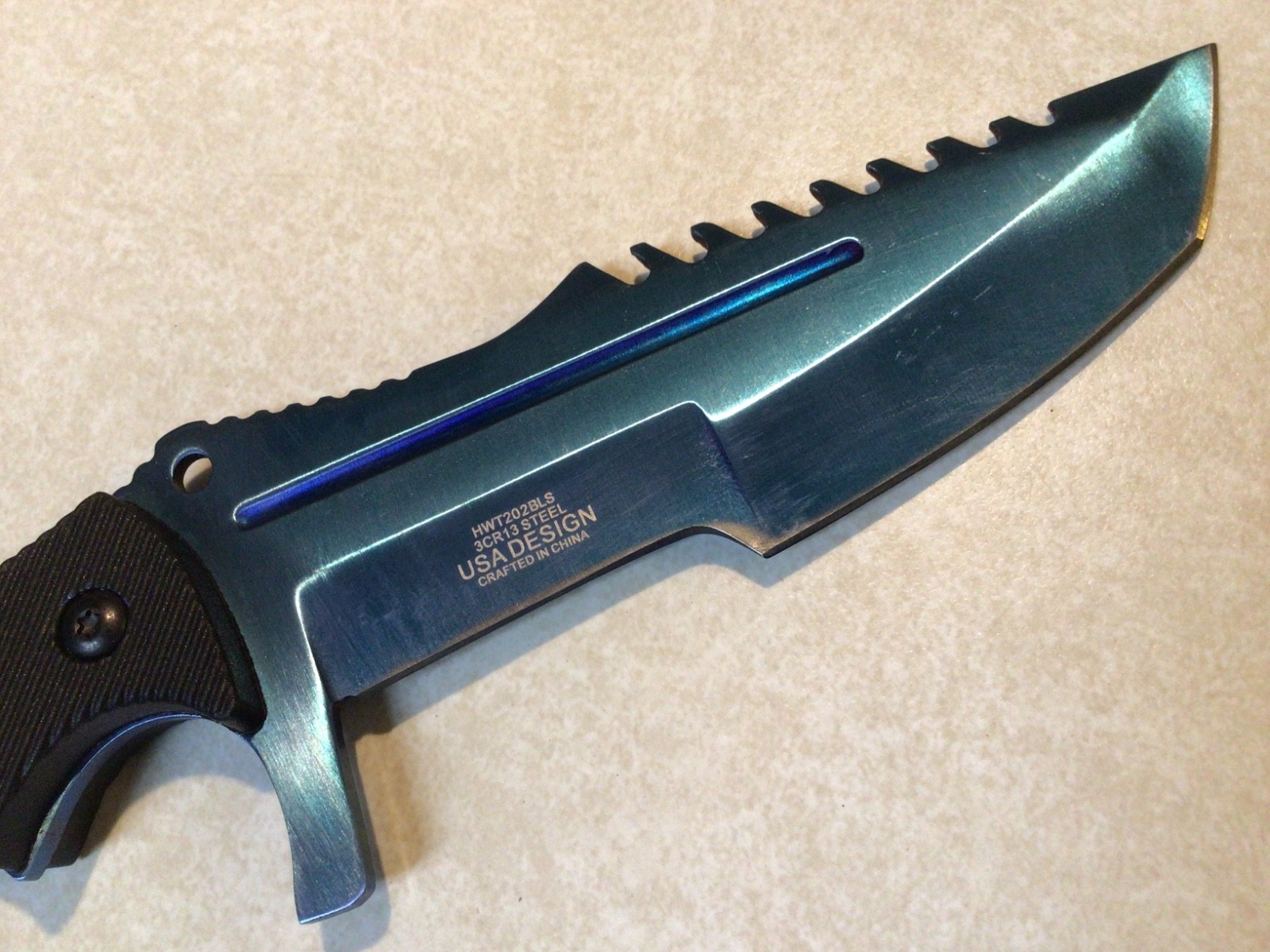 WarTech Tactical / Survival Knife, Blue, HWT202BLS, 8.5″ Overall, w/ Sheath