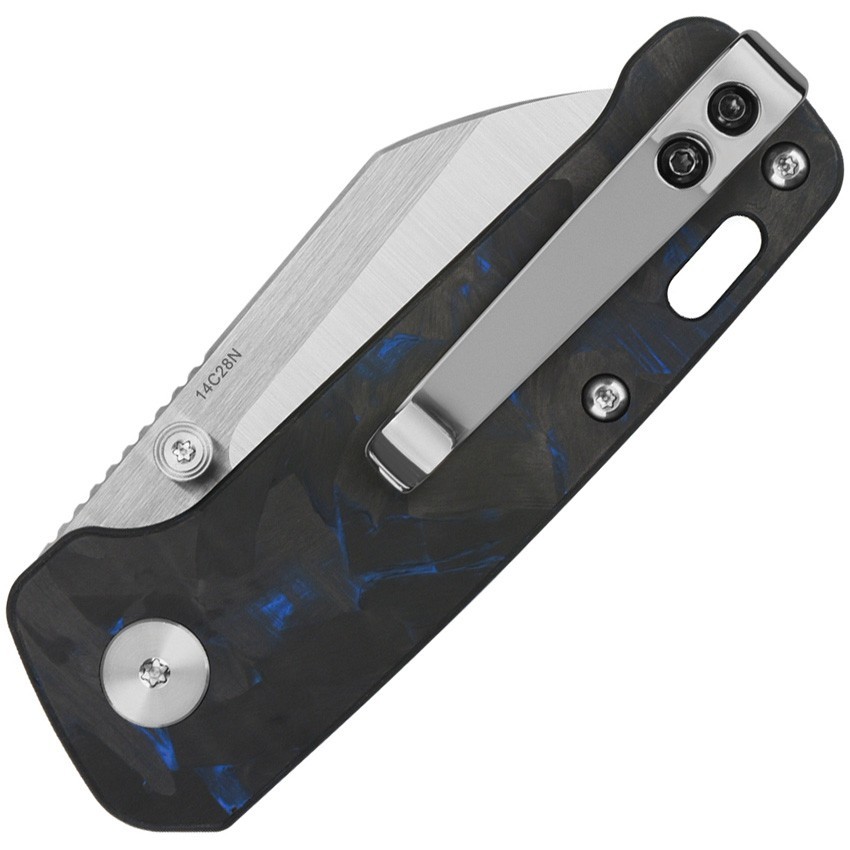 QSP Knife Mini Penguin Linerlock Blue CF QS130XS-D1 2.25″ 14C28N Black G10