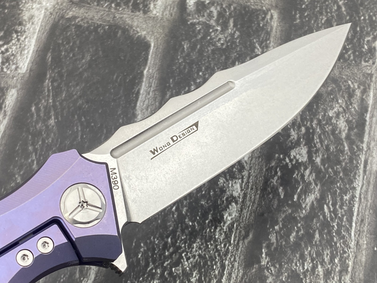 Twosun TS165-M390-Purple-SW Folding Knife M390 Blade Titanium Handle PocketKnife