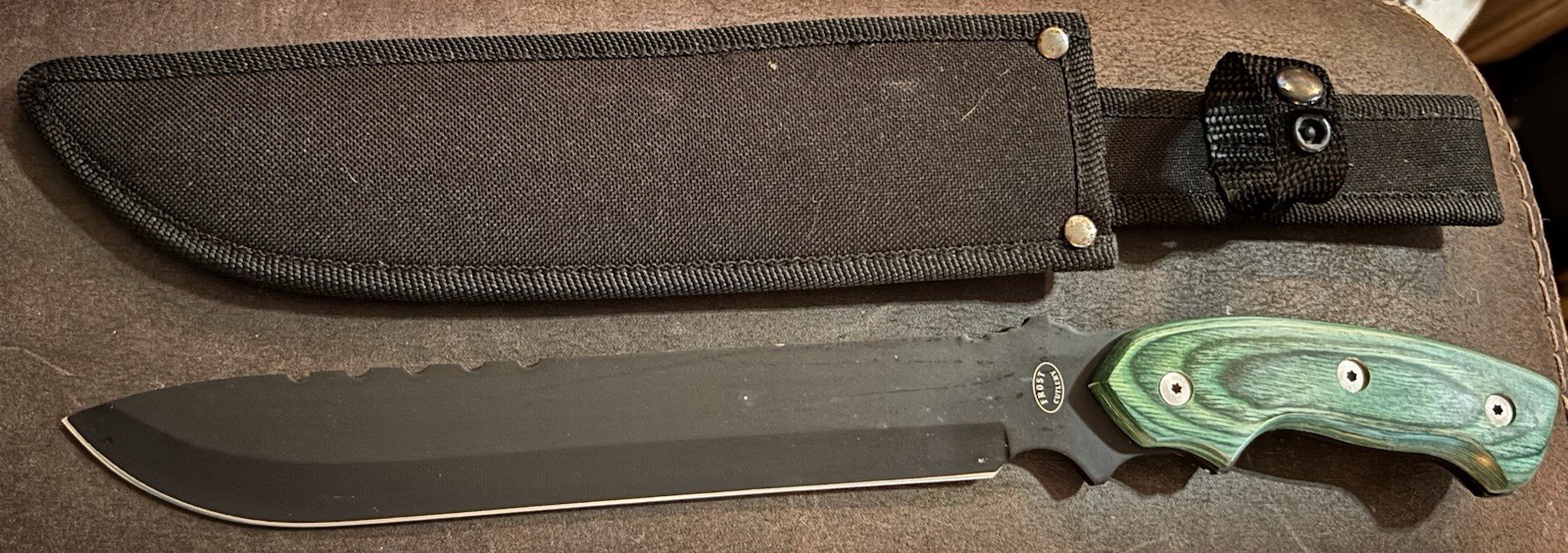 Frost Cutlery Bowie ABS Titanium Black Textured Fixed Blade Knife – New