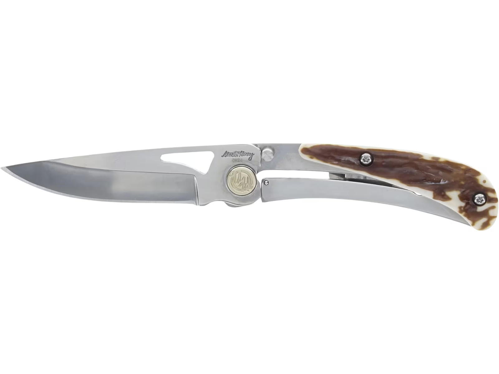 Uncle Henry Large 3UH Pocket Knife 2.7″ Drop Point 7Cr13 Satin Blade Staglon