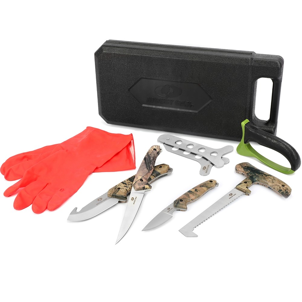 Mossy Oak 8-Piece Hunting Field Dressing Kit Portable Butcher Game Processor Set