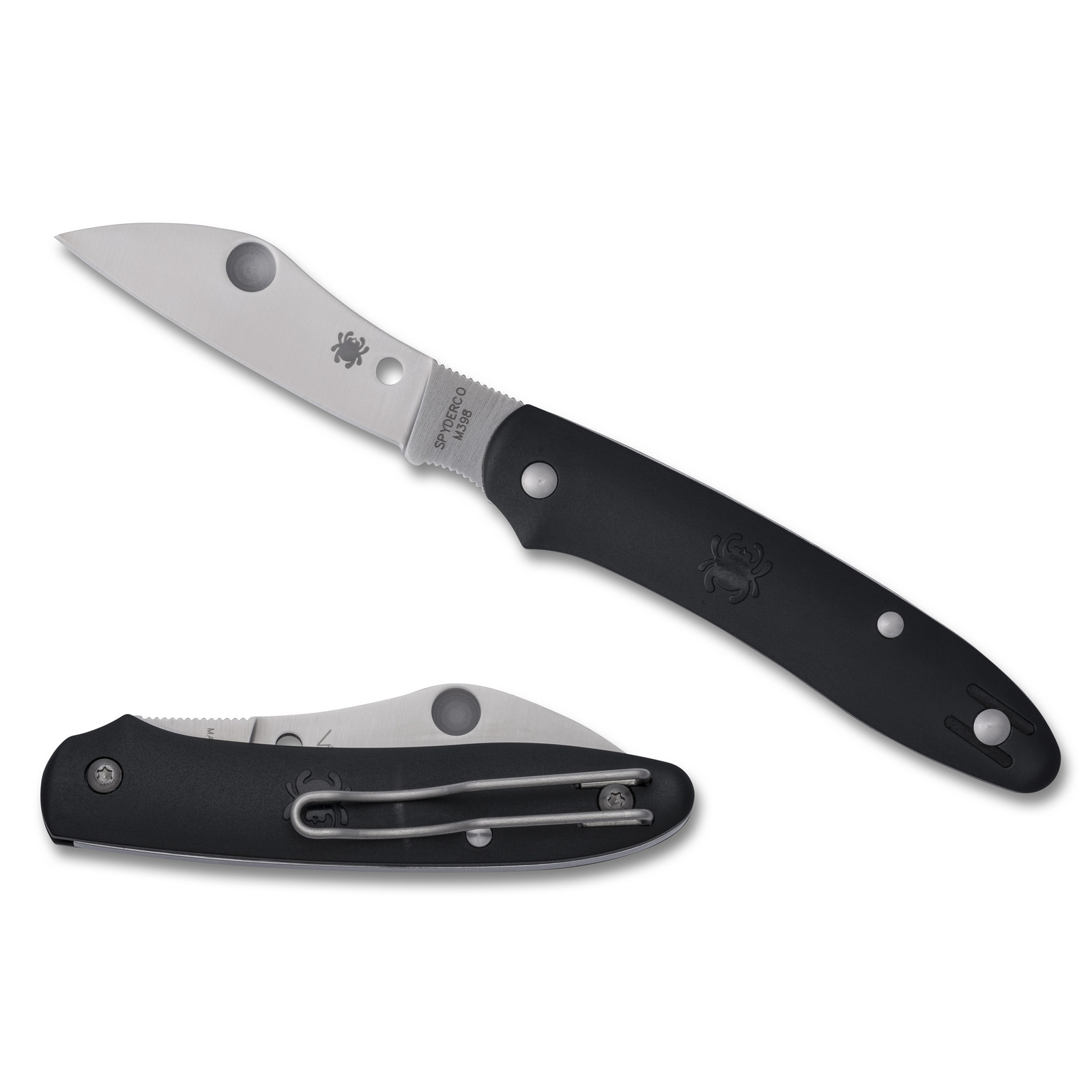 Spyderco ROADIE XL Folding Knife 2.74″ Sheepsfoot Blade Black FRN Handle C267BKP