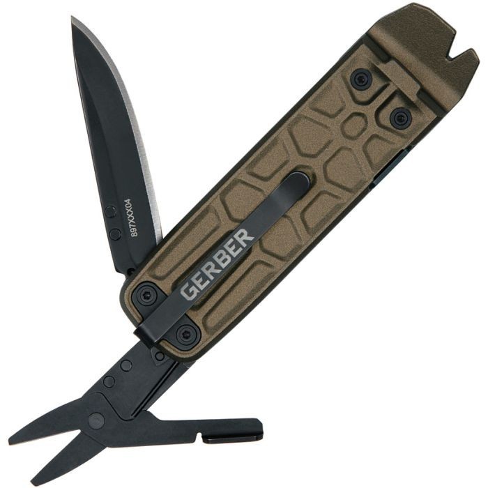 Gerber Lockdown Slim Multi-Tool Bronze 2.5″ Blade Scissors Pry Bar Bottle Opener