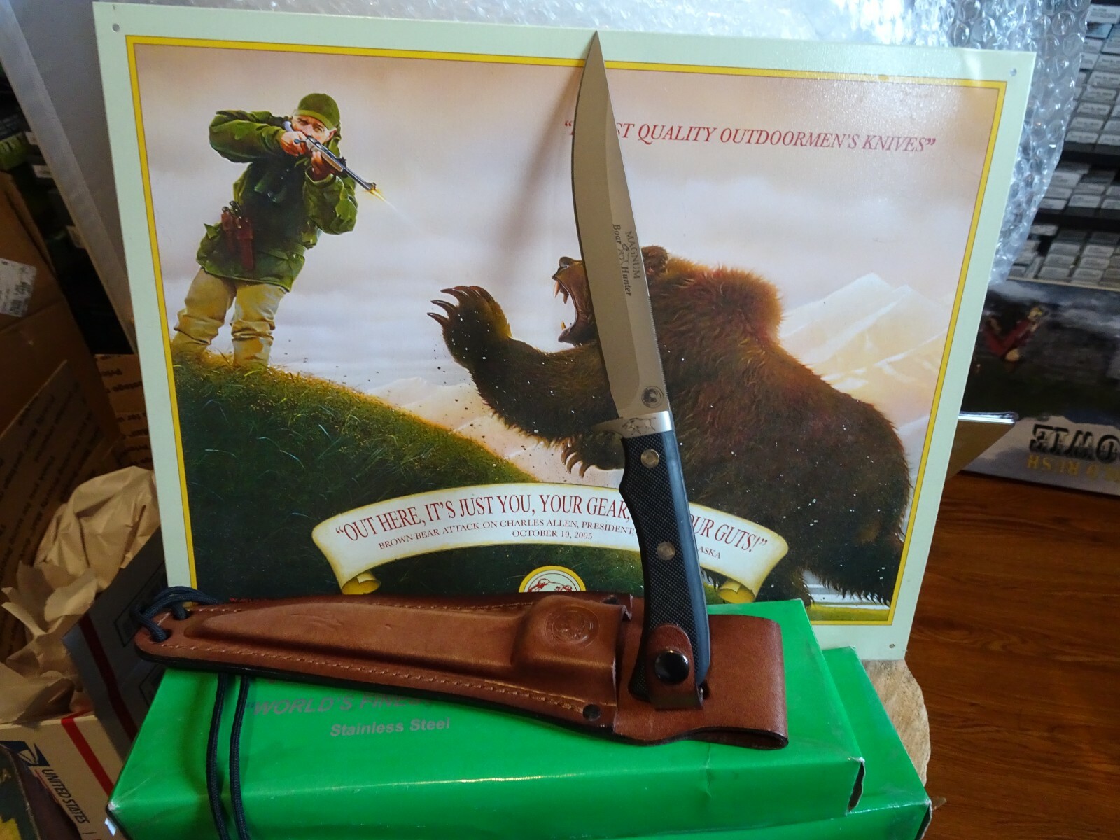KNIVES OF ALASKA 11 1/2″ MAGNUM BOAR HUNTER 824FG D2 TOOL ST. SURE GRIP HANDLE
