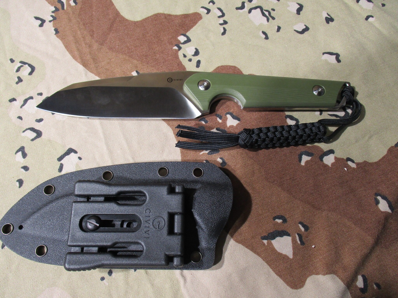 Civivi Kepler C2109A Green G10 Fixed Blade Knife Satin 9CR18Mov Blade w/ Sheath
