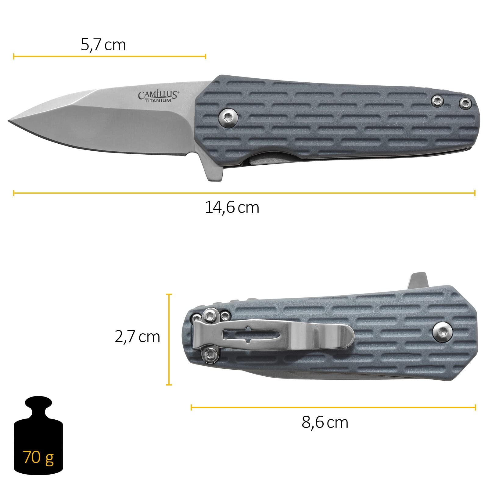 Camillus Wedge 5.75″ Folding Knife 2.25″ Drop-Point Blade Slate Blue