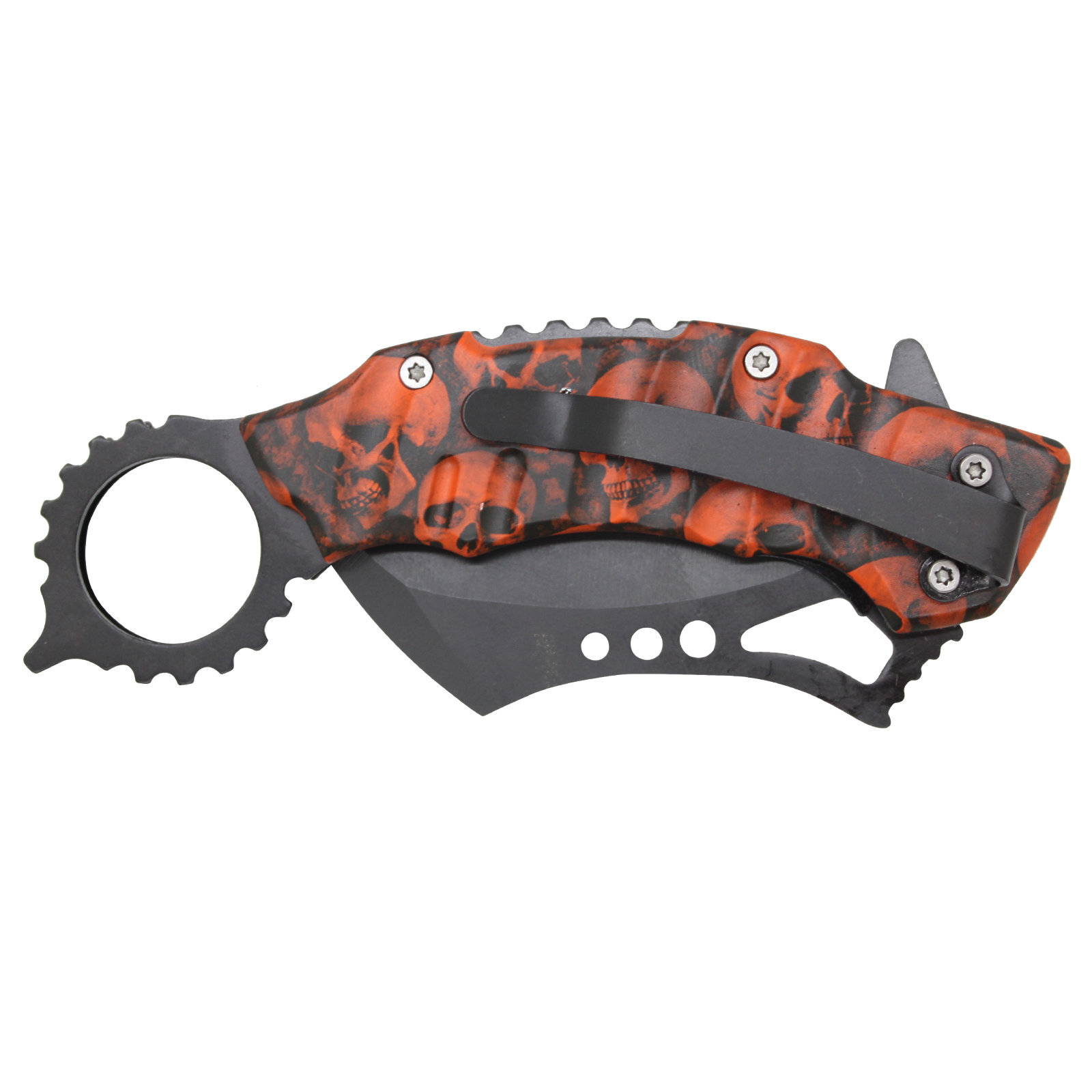 SAS 4.5″ Orange/Black Zombie Killer Tactical Spring Assisted Pocket Knife