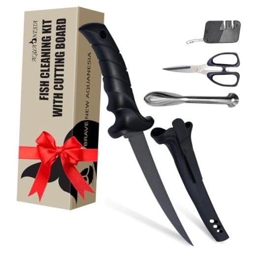 Fishing Knife Set, 4pcs Boat Fish Cleaning Kit Includes no board no board
