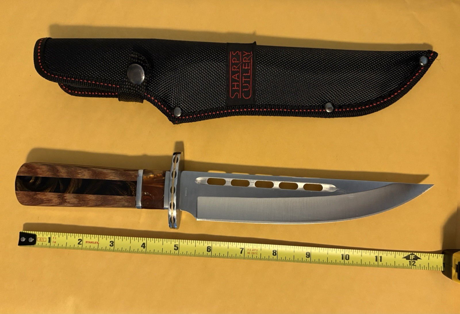 Sharps Cutlery Fixed Blade Hunting Knife 12.5″ Overall W/ Sheath