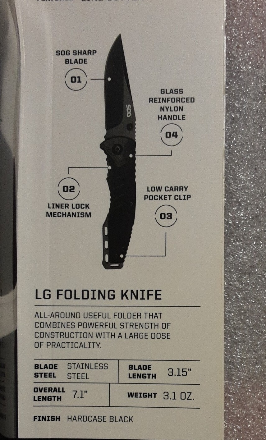 SOG PRO 3.5 KNIFE KIT NIP 4.7” FIXED BLADE W/SHEATH 3.15” FOLDING FLAT TOOL NEW