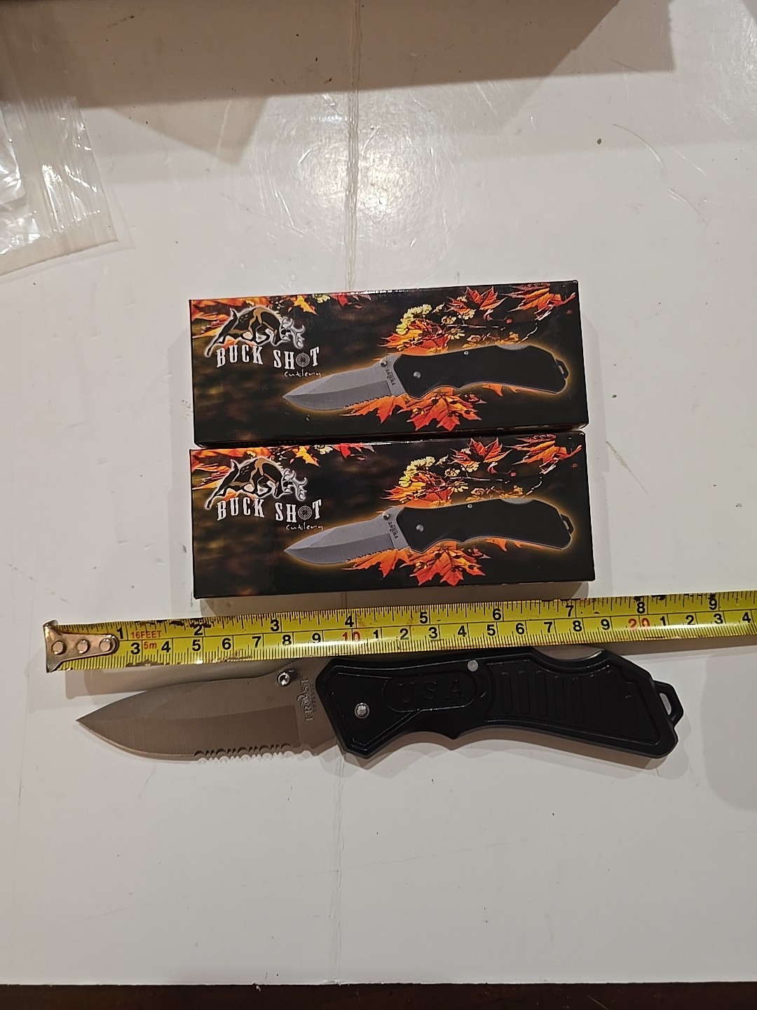 2U.S.A. Buck Shot Folder Knife 18-285B 5″ Closed Lightweight LockBack Stainless