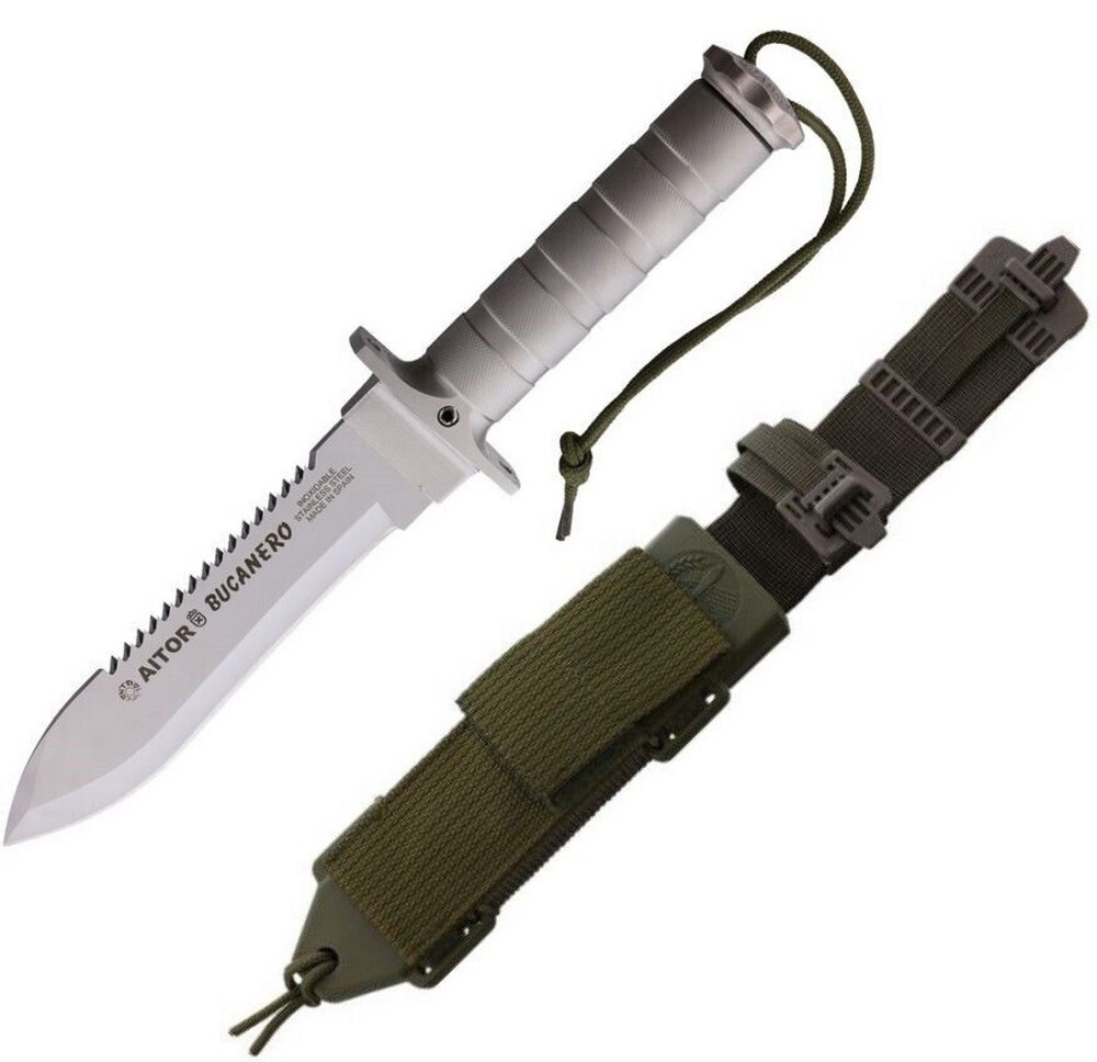 Aitor Bucanero Fixed Knife 6.5″ Oxide Stainless Blade w/Survival Kit Gray 16201W