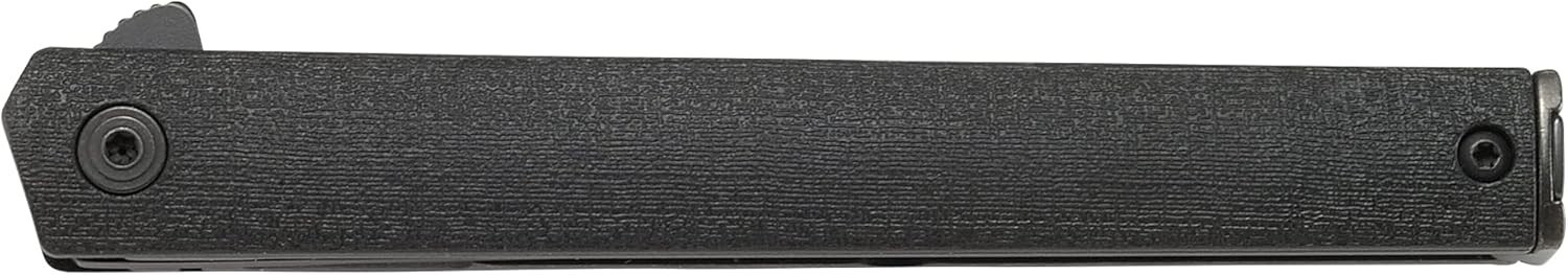 CRKT 7097K CEO Flipper Folding Knife Black Plain Edge Blade With Liner Lock