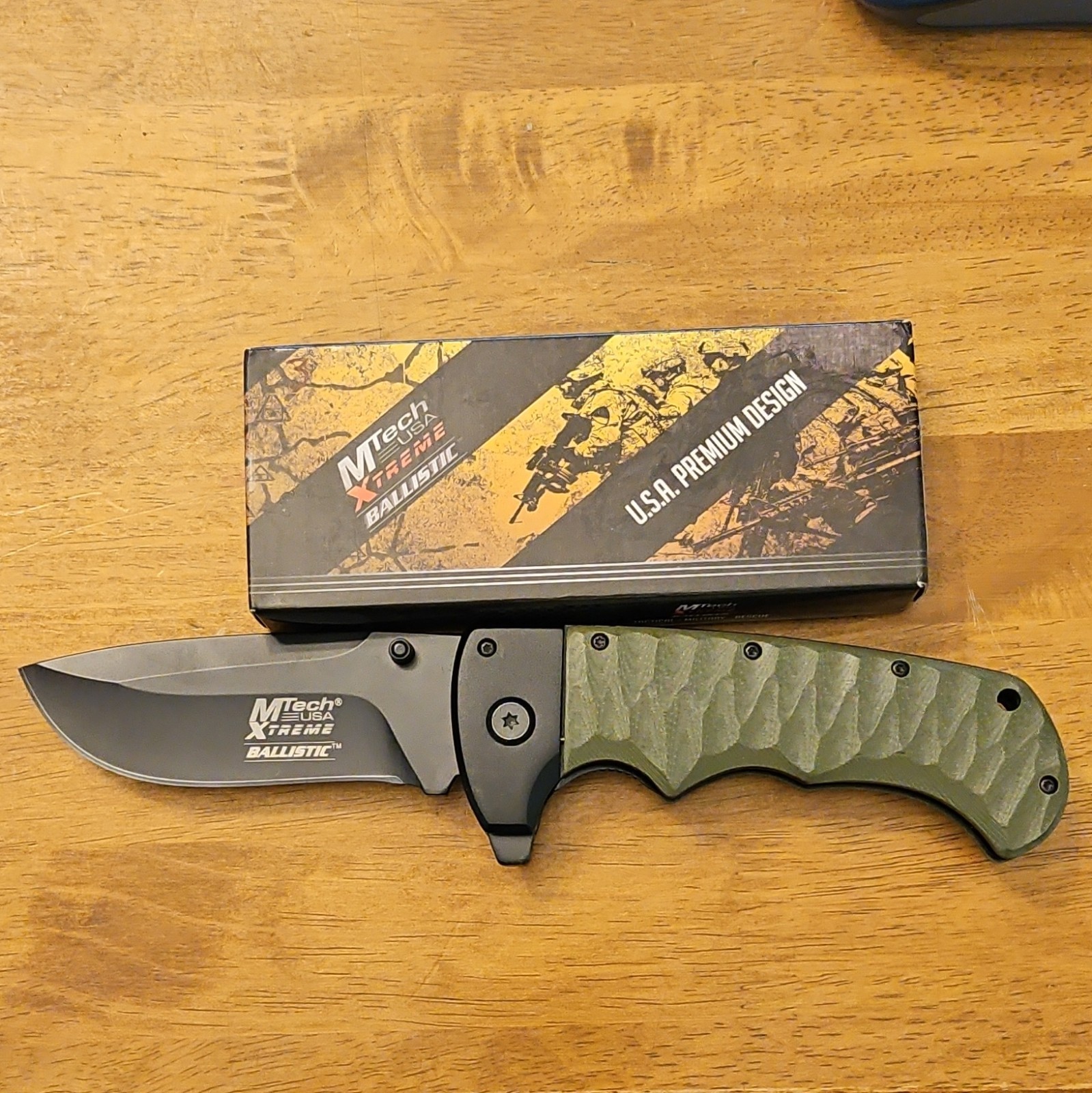 MTech USA Xtreme Ballistic MX-A847GN Pocket Knife 3.5-3.99in 440 Clip