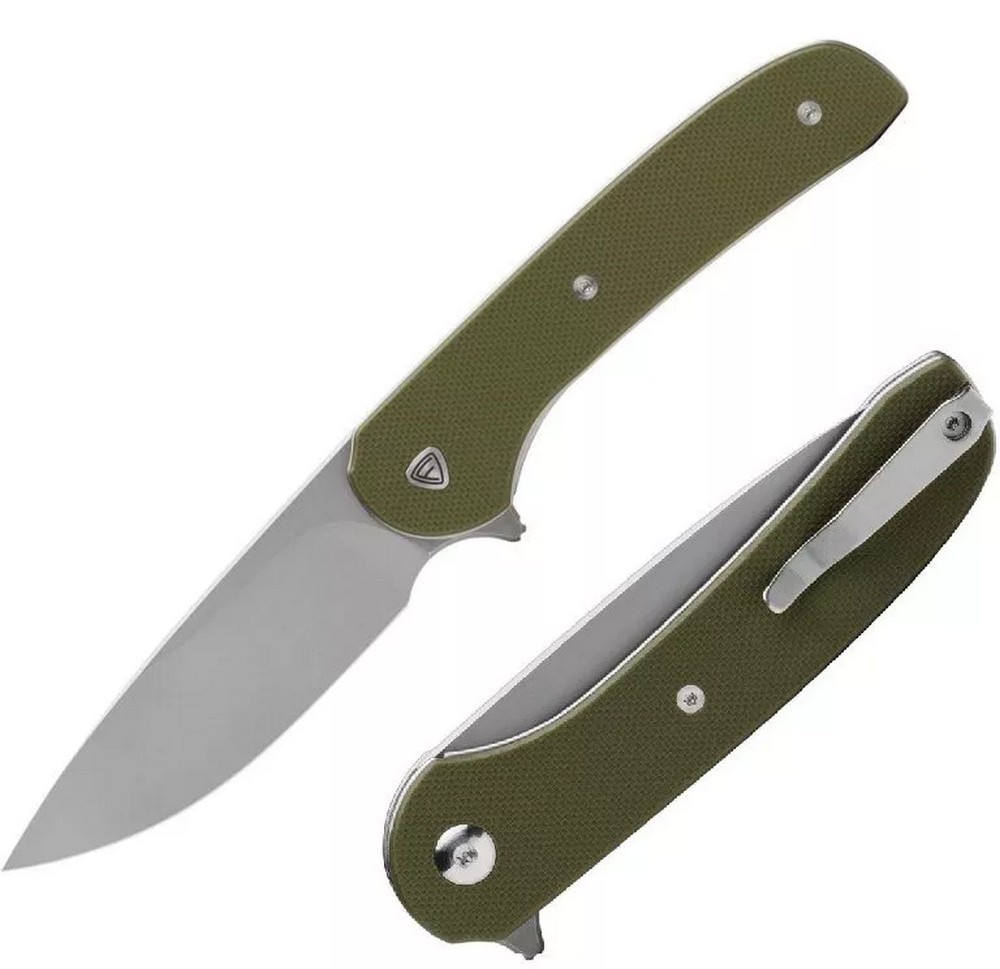 Ferrum Forge Works Gent 2.0 Pocket Knife 9Cr18MoV Steel Blade Green G10 Handle