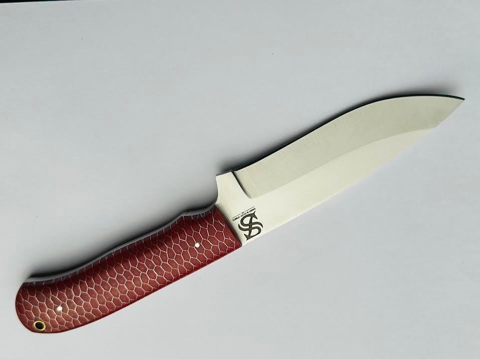 Honeycomb Stainless Steel 10-Inch Knife, Steel Bolster. D2 Stainless Steel Blade