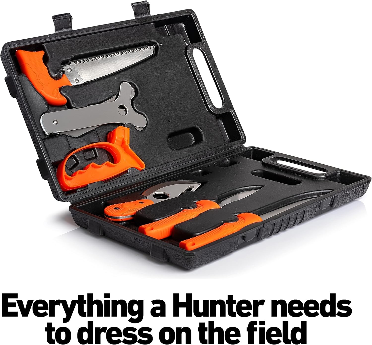 Maxam Field Dressing Kit, for Hunters and Fishermen, Portable Game Orange