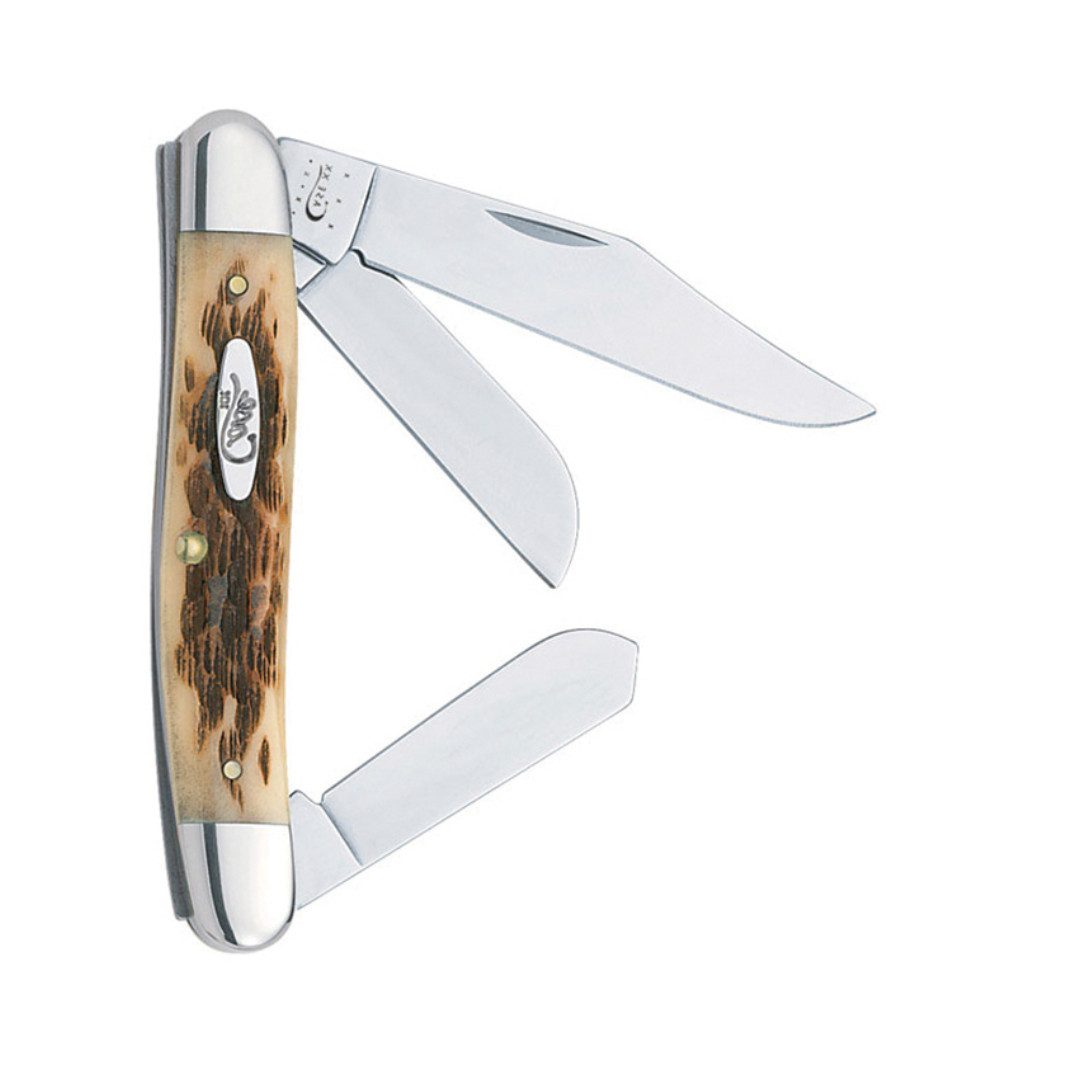 Case XX 00128 Stockman Folding Pocket Knife Amber Bone Tru-Sharp Stainless St…