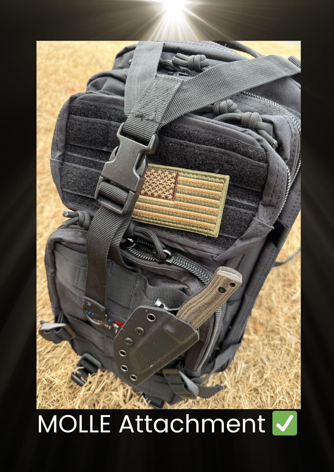 B-14 Full Tang, 3D Micarta Scales, EDC With Kydex Sheath for Hunting and Outdoor