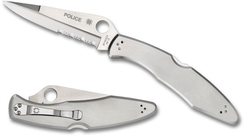 Spyderco Police Model Stainless Combo Edge Overall 9.5″ Steel: VG-10 C07PS NEW