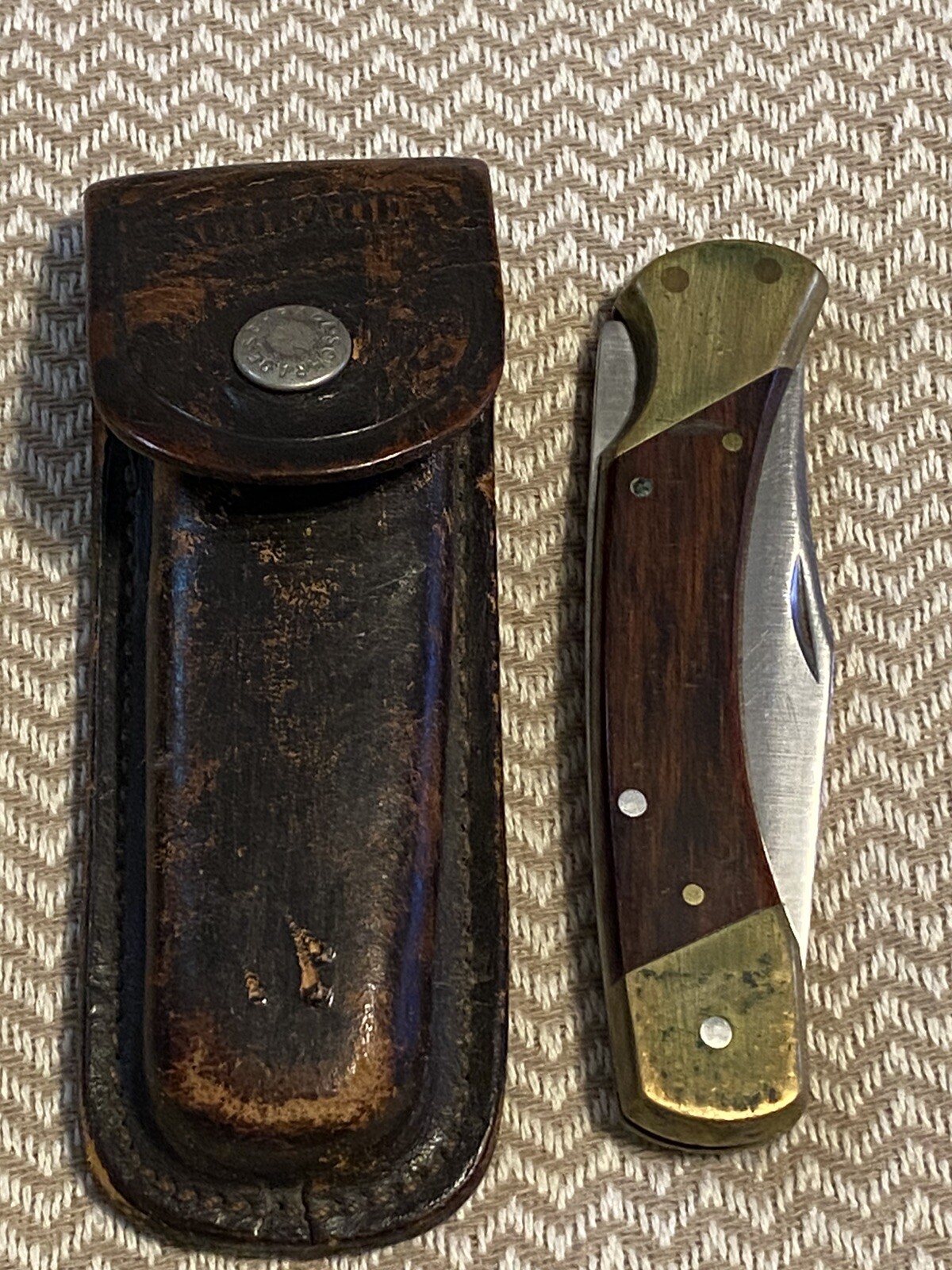 SCHRADE-LB7 OLD TIMER MADE IN USA! POCKET FOLDING KNIFE + BELT POUCH