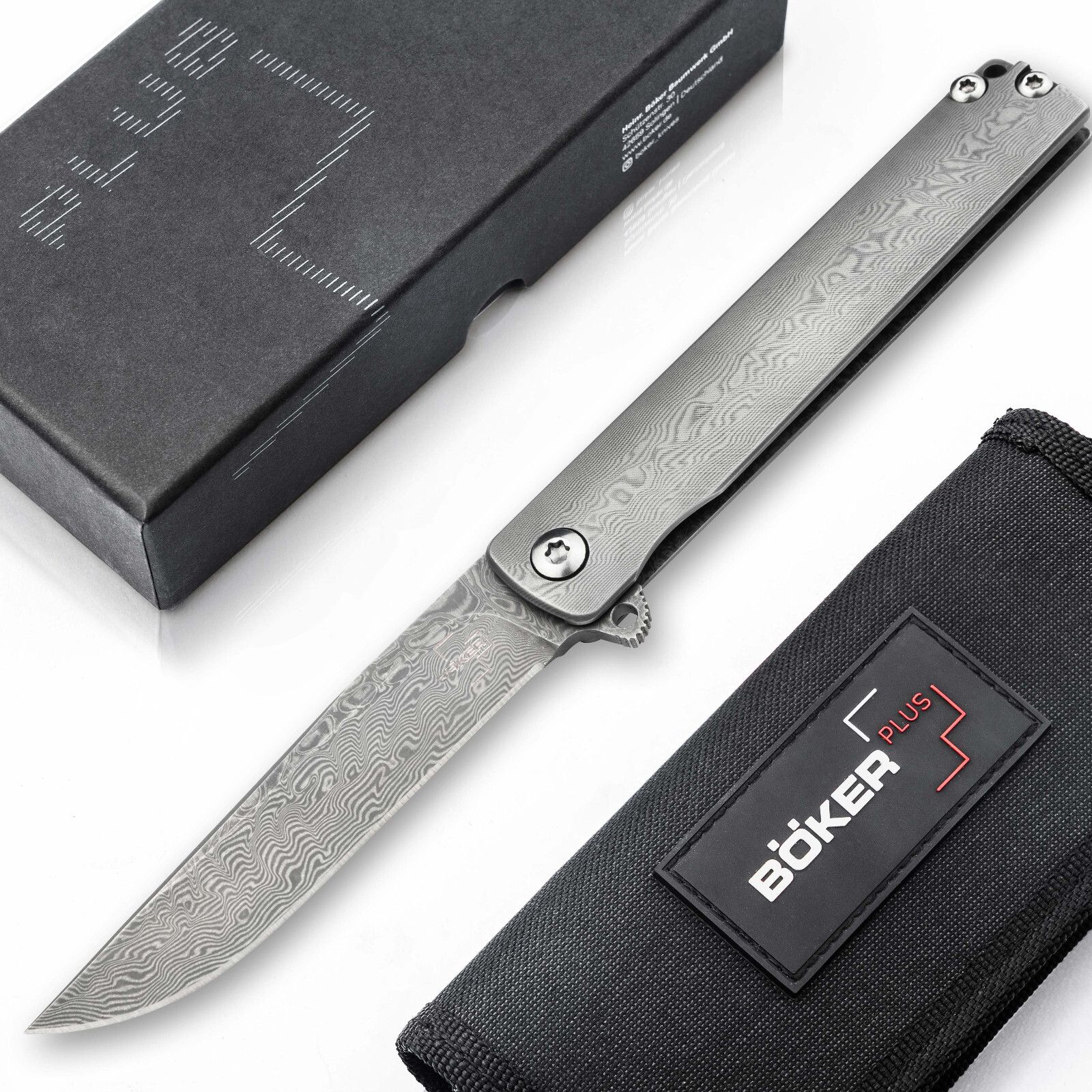 Boker Plus Gemma Damast Pocket Knife 2.52″ Damascus Blade & Handle ✔️ 01BO358DAM