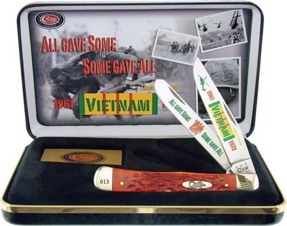 Case Cutlery Vietnam Trapper Folding Knife Stainless Clip & Spey Blades CAT-VIET