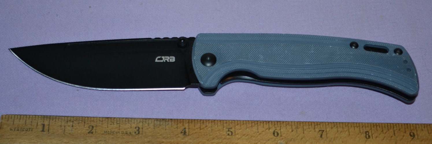 CJRB Resource AR-RPM9 Liner-Lock Flat Blade G10 Blue Handle Folding Knife–Great