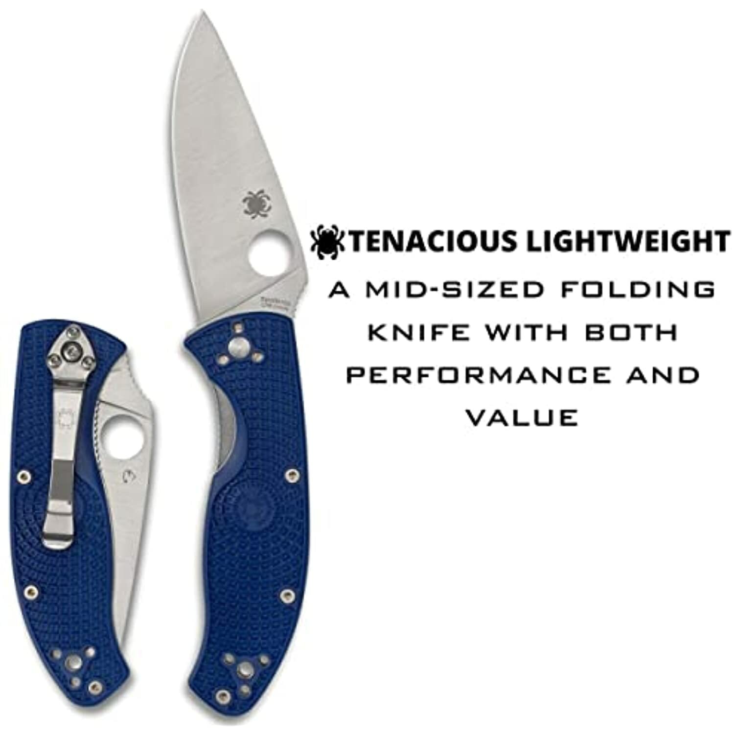 Spyderco C122PBL Tenacious Folding Knife with CPM S35VN Steel Blade and