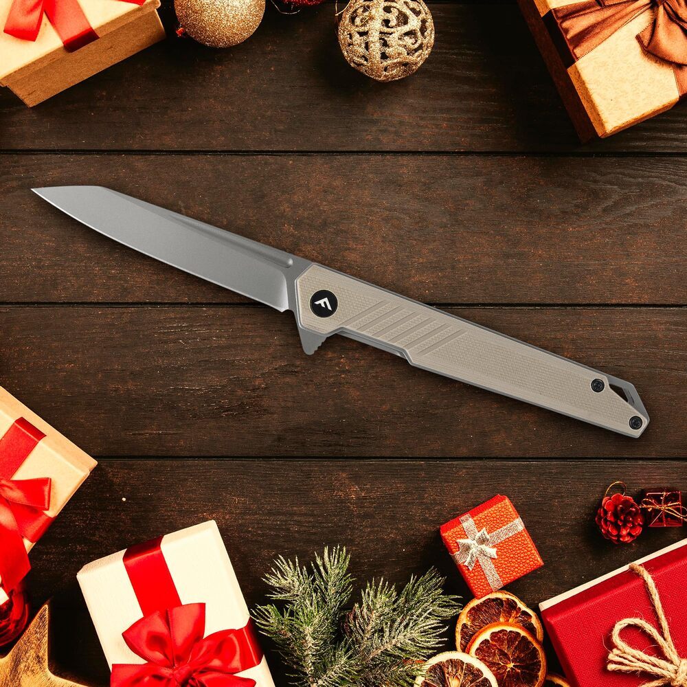 FLISSA Tactical Folding Knife Pocket Knife D2 Steel Blade G10 Handle Pocket Clip
