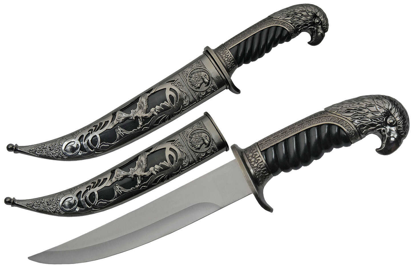 Fixed Blade Knife | Black Silver Eagle Hunting Dagger Collectible 211469-ESL