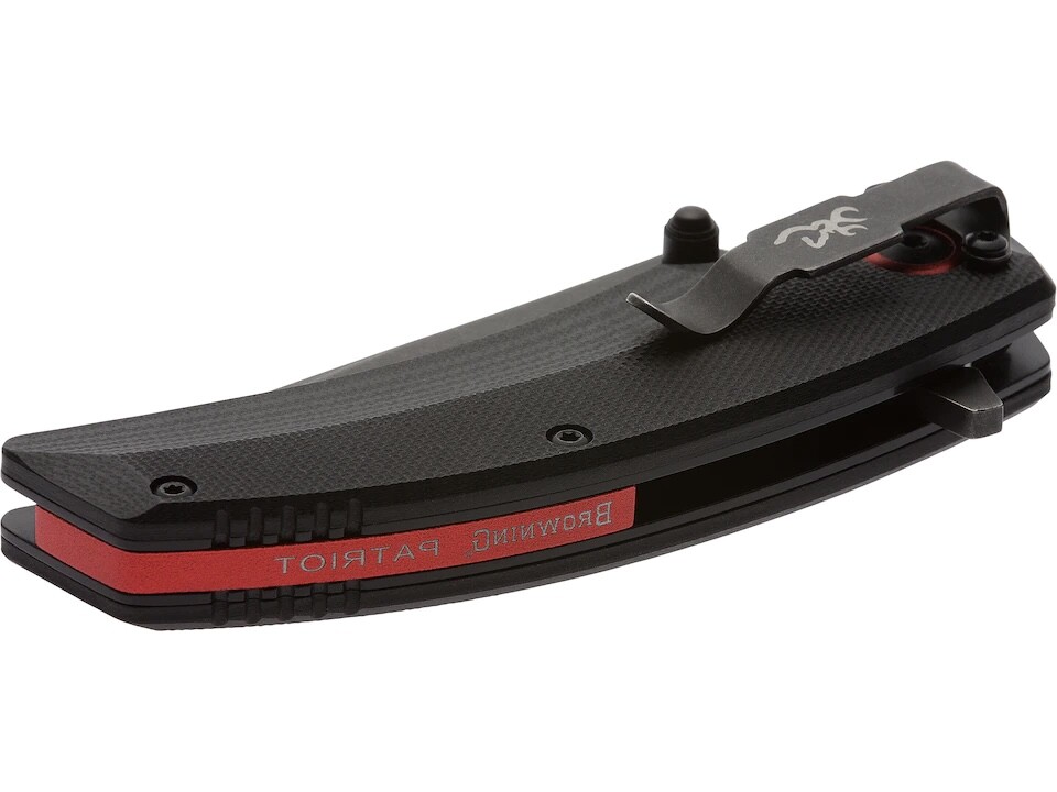 Browning Patriot 1776 Folding Knife 2.875″ Drop Point 7Cr15 Black