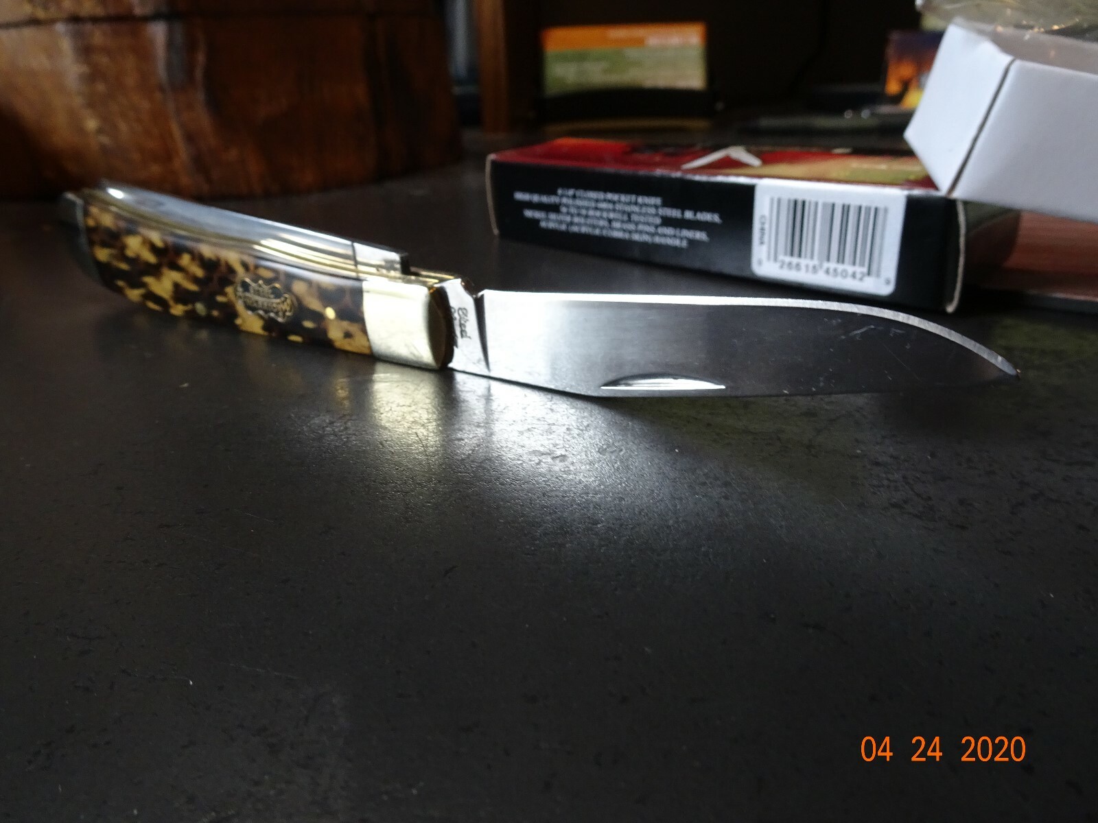 4.25″ STEEL WARRIOR POCKET KNIFE TRAPPER 2-440S.S BLADES HANDLE “SNAKE SKIN”