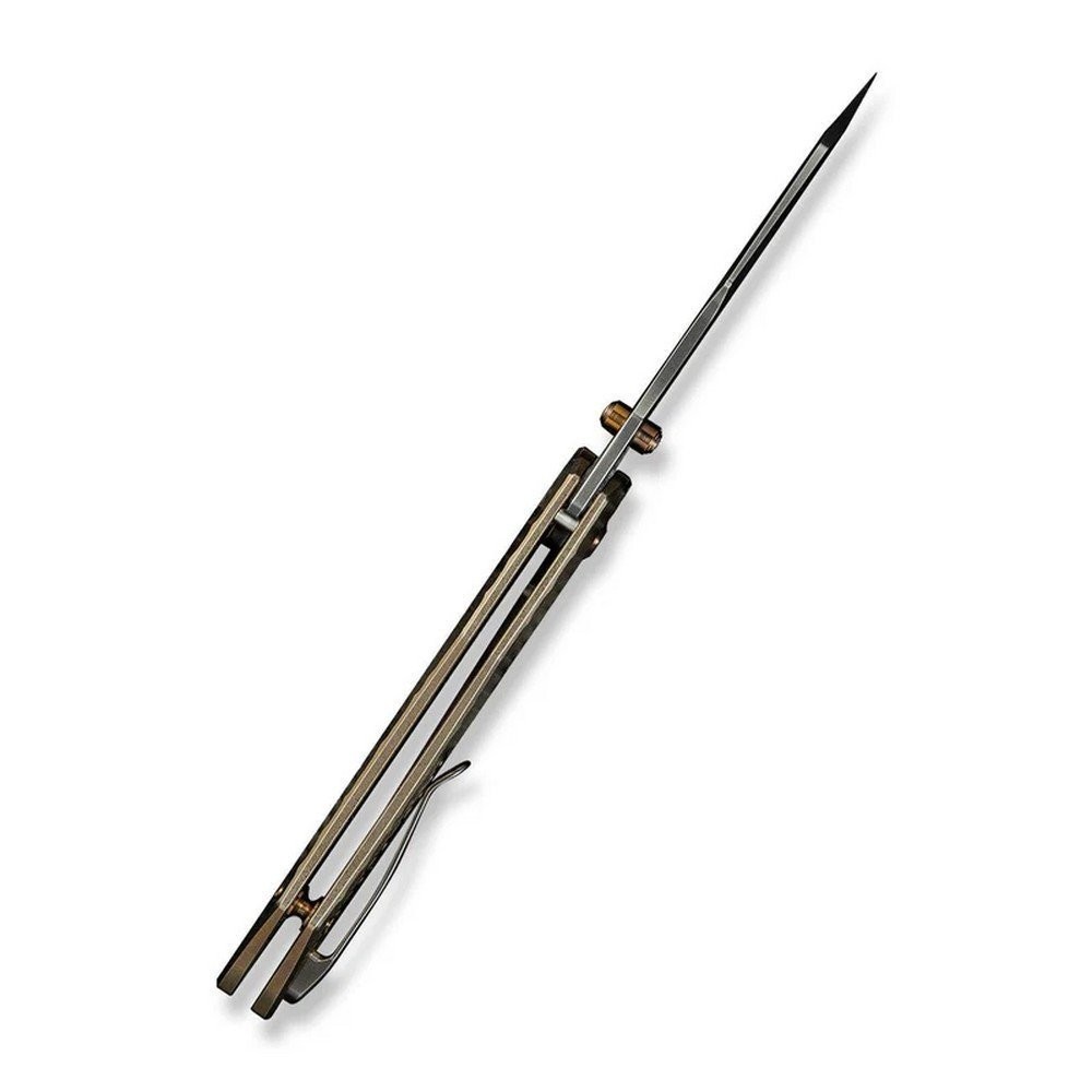 We Knife Co Ltd High-Fin XL Framelock Gold CPM-20CV Folding Blade – WE24010-3