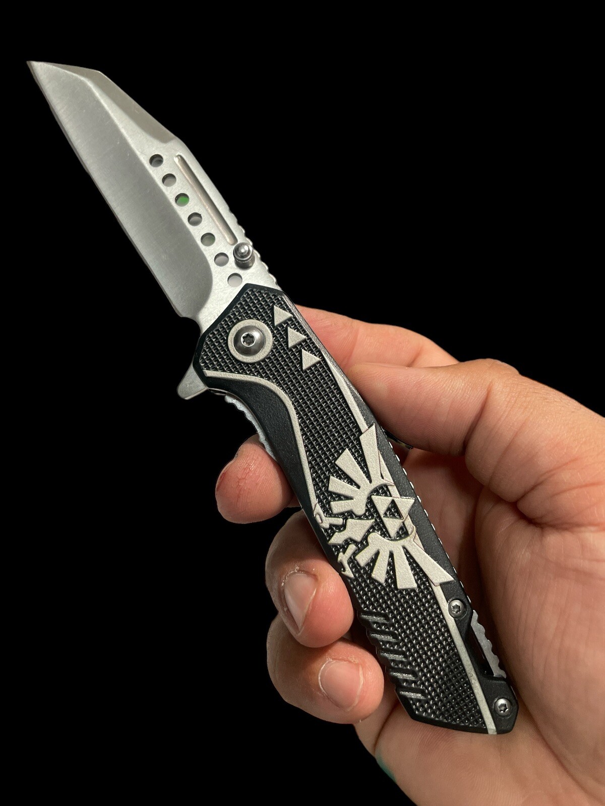 7.75″ Spring Assisted Pocket Knife Legend Zelda Knives Hunting Collect EDC BK