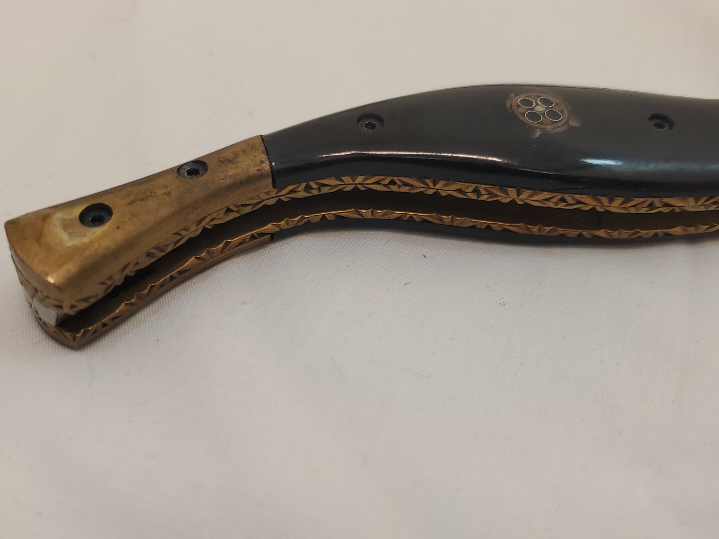 PAL 2000 Folding Knife Hunting Lock Back Damascus In Leather Sheath F7