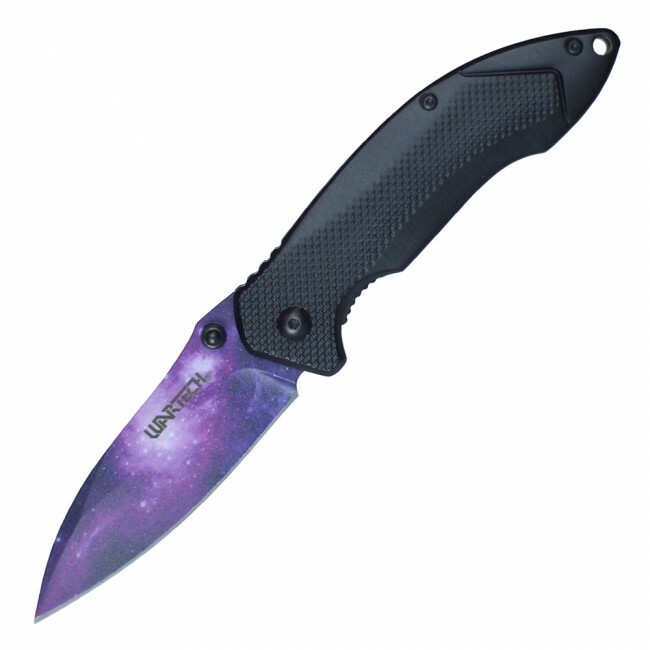 Spring-Assist Folding Knife Wartech Purple Abyss 3.25″ Blade Tactical EDC