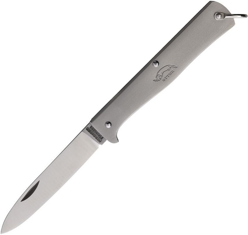 OTTER-Messer Small Mercator Folder Steel Pocket Knife Gray Handle – 10-801-RG-R